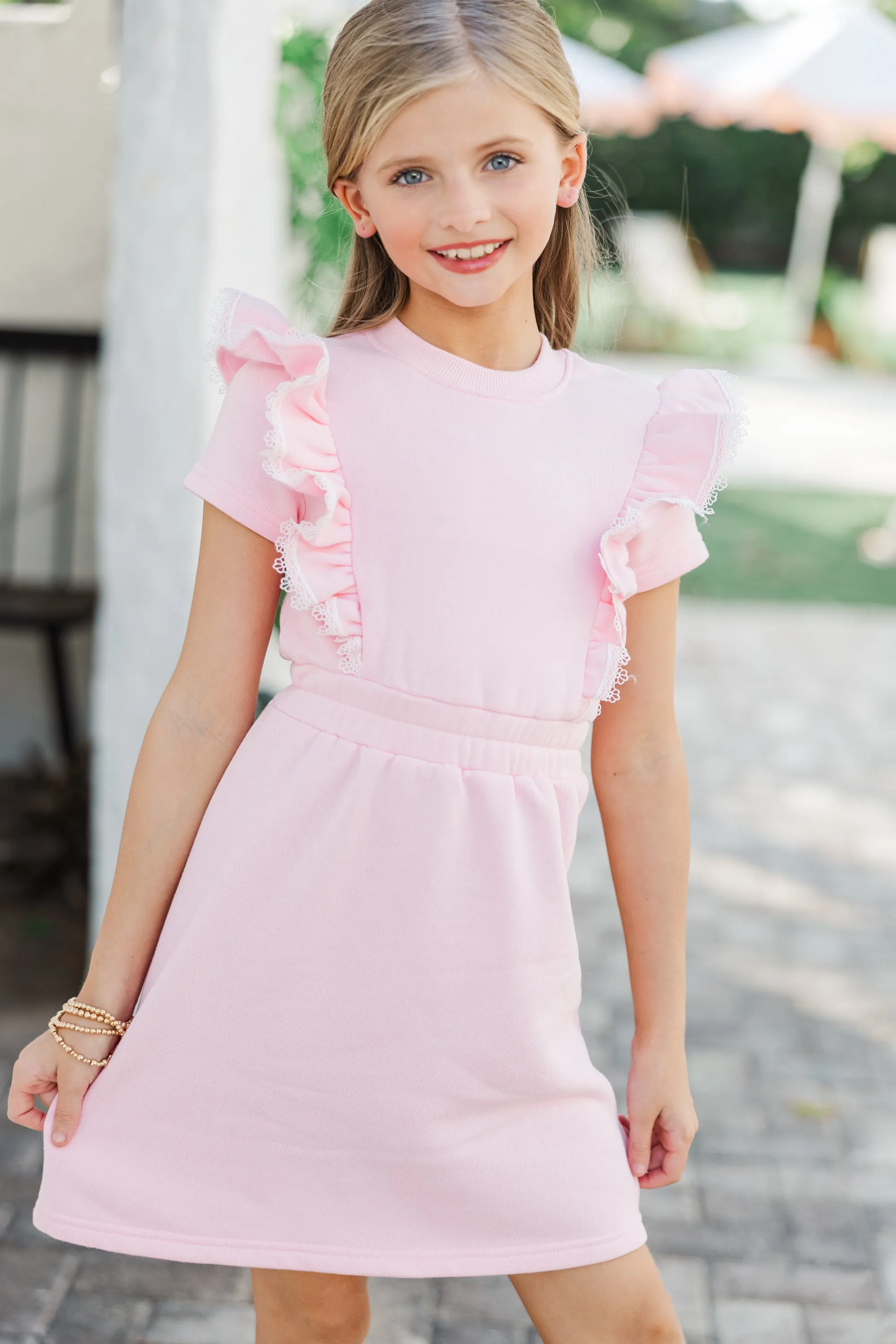 Girls: The Maisie Pink Sweatshirt Dress