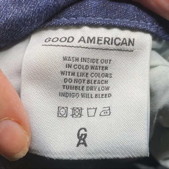 Good American Good Legs Destructed Skinny Jeans GAGLRE899,Blue Size 24 (00)