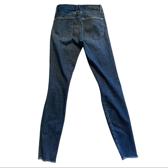 Good American Good Legs Destructed Skinny Jeans GAGLRE899,Blue Size 24 (00)