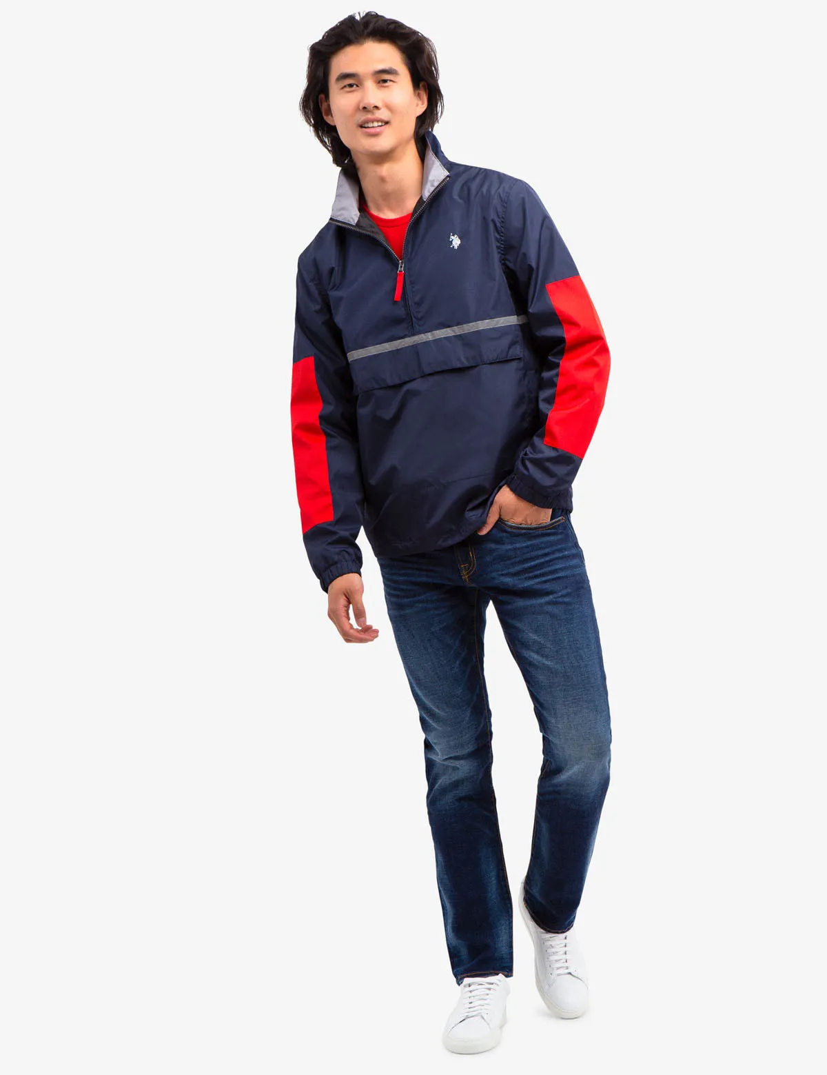 GRAPHIC PULLOVER WINDBREAKER JACKET