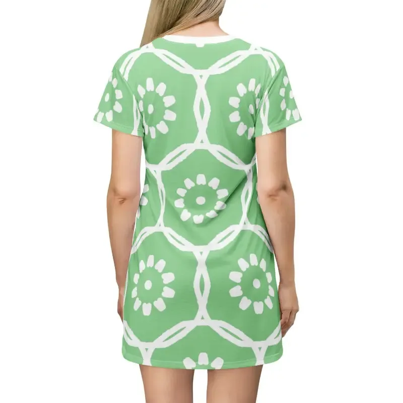 Green Floral Shirt Dress Making a Bold Entrance