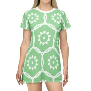 Green Floral Shirt Dress Making a Bold Entrance