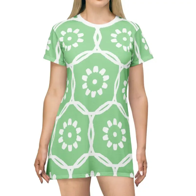 Green Floral Shirt Dress Making a Bold Entrance