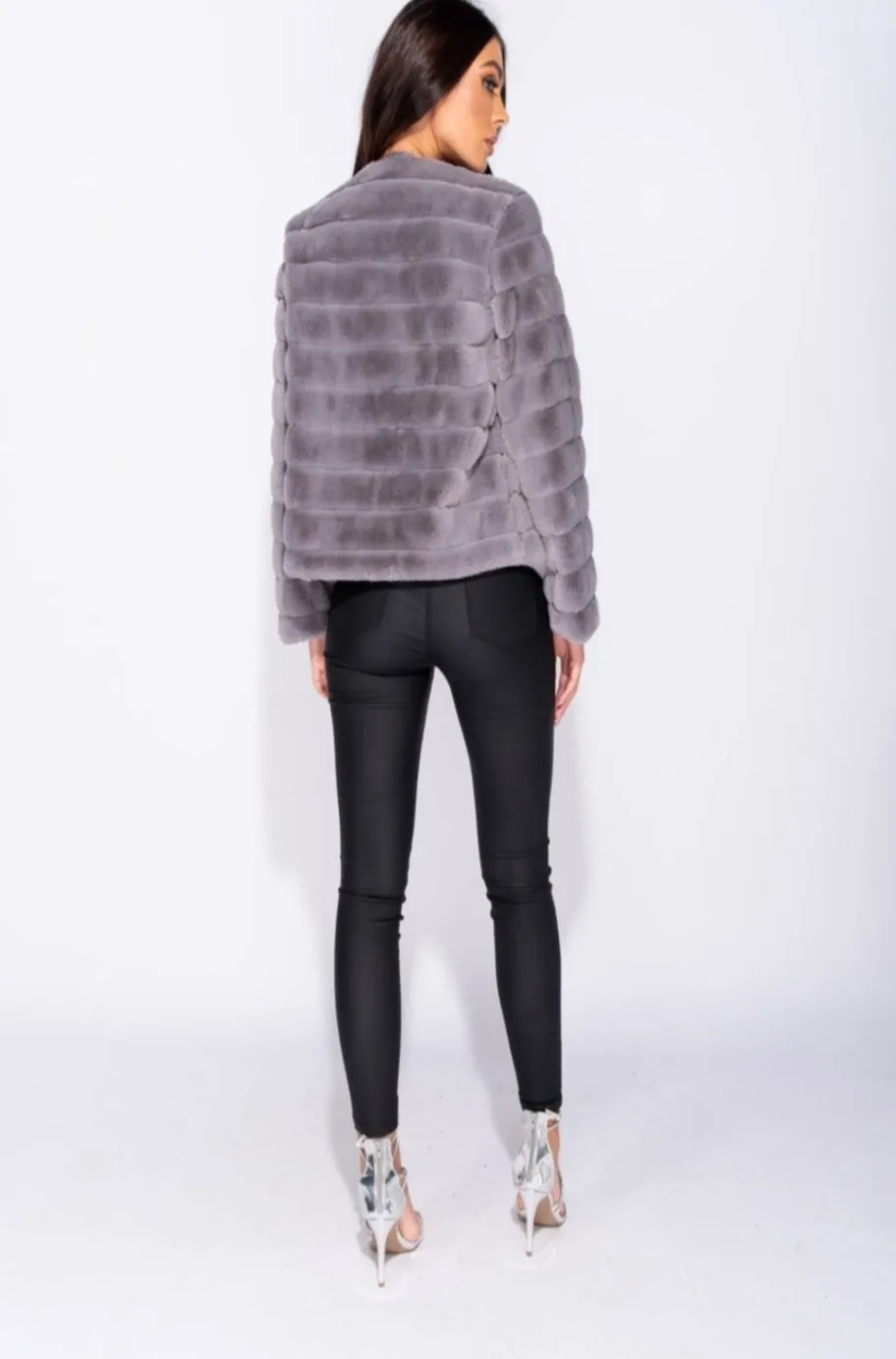 Grey Faux Fur Jacket