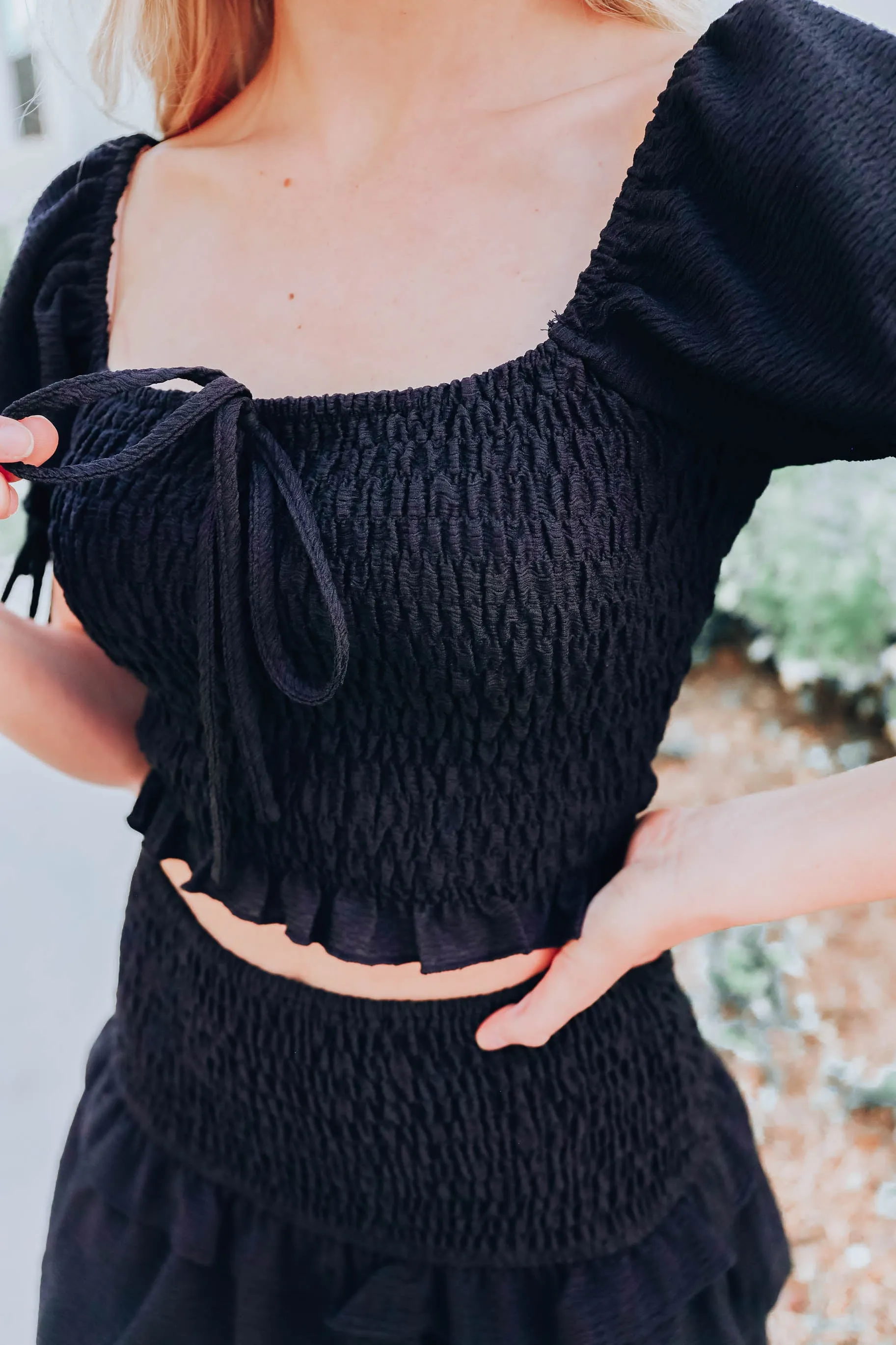 Gwen Smocked Crop Top