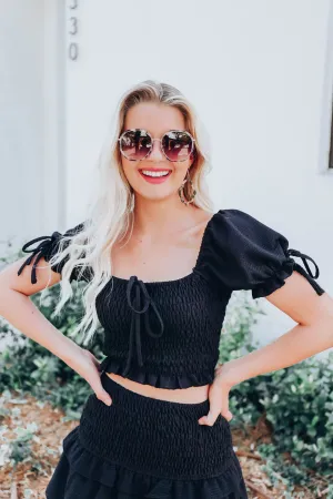 Gwen Smocked Crop Top