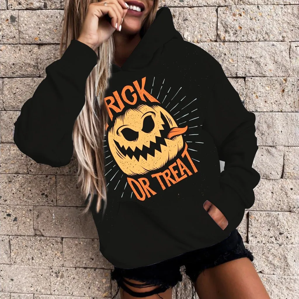 Halloween Hoodies Cool Cartoon Pumpkin 3D Print Pullover Sweatshirt Party Dress For Women And Children Tracksuit Winter Wear
