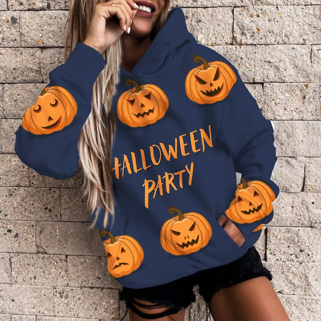 Halloween Hoodies Cool Cartoon Pumpkin 3D Print Pullover Sweatshirt Party Dress For Women And Children Tracksuit Winter Wear