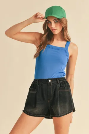 Hazel Blues® |  Aemi   Co Square Neck Wide Strap Tank