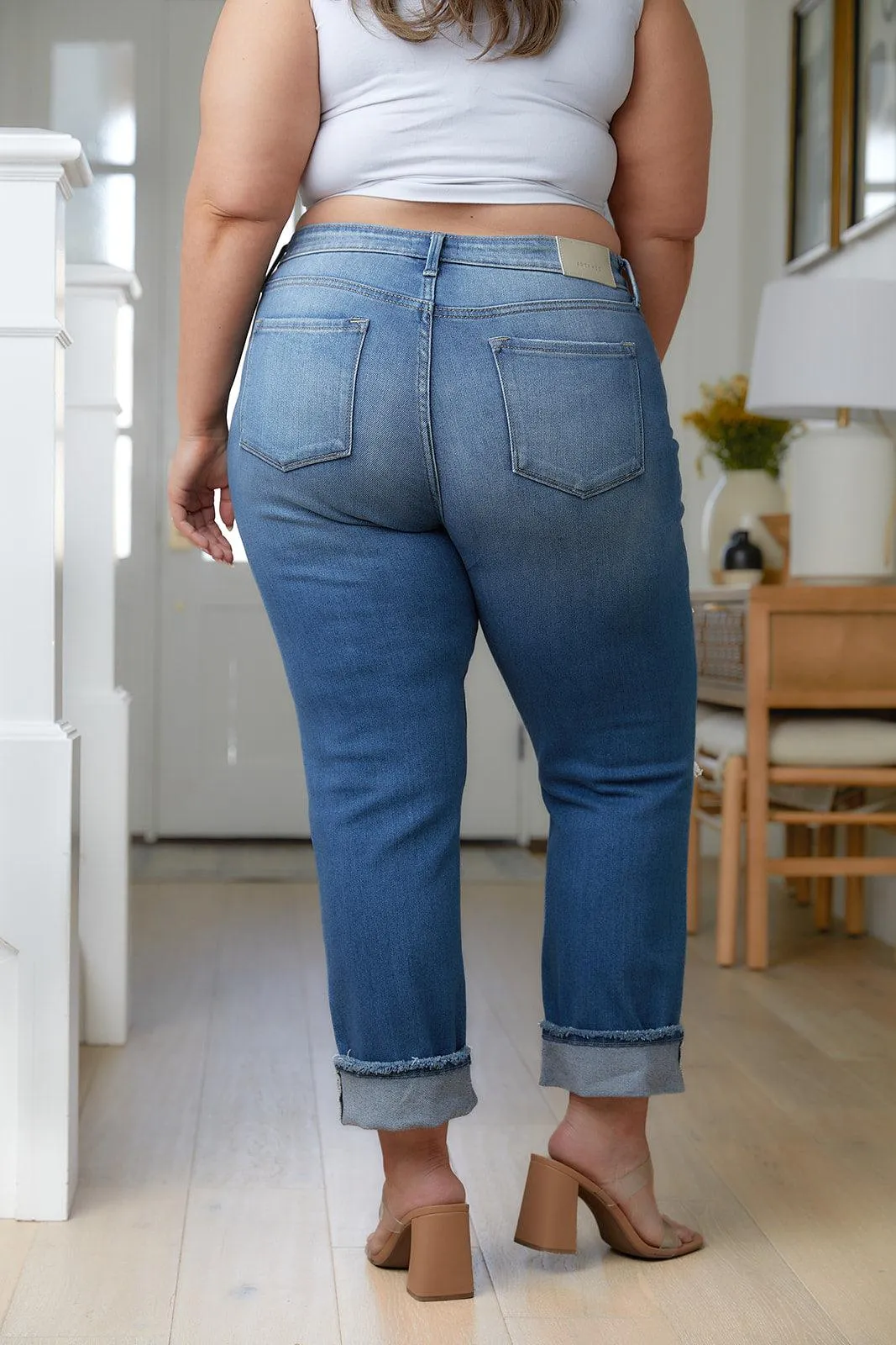 Hazel Blues® |  Belinda High Rise Distressed Straight Jeans