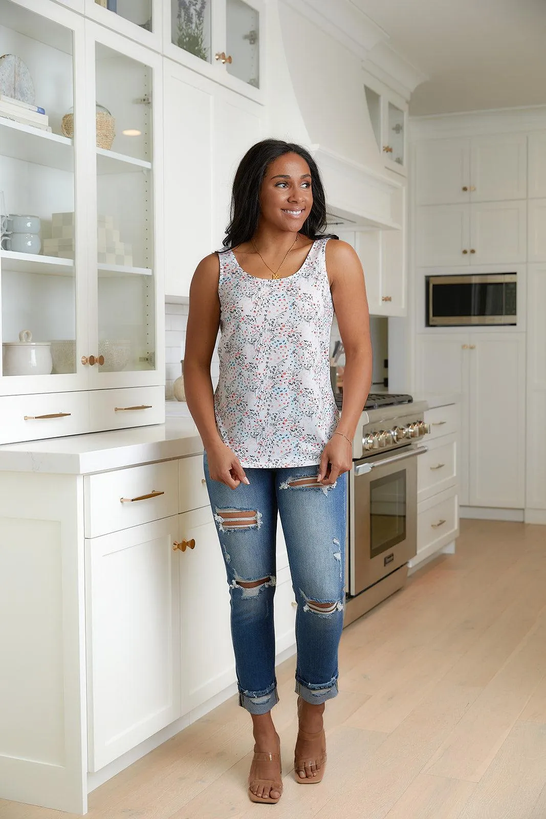 Hazel Blues® |  Belinda High Rise Distressed Straight Jeans