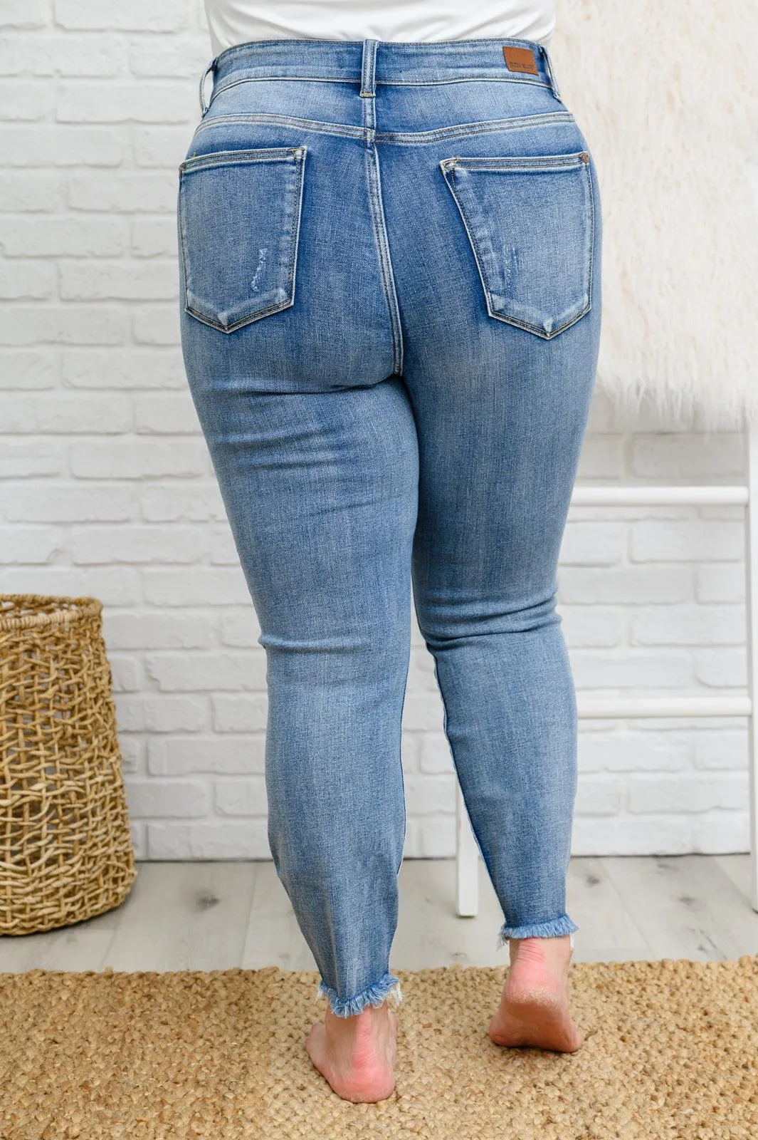 Hazel Blues® | Skye Destroyed Button Fly Skinny