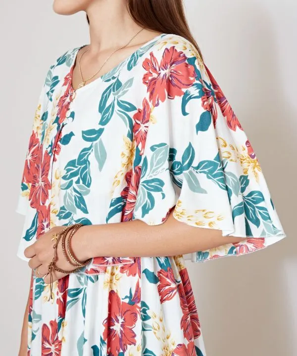 Hibiscus Camisole Dress and Cape Set