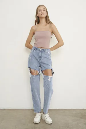 HIGH RISE STRAIGHT JEANS