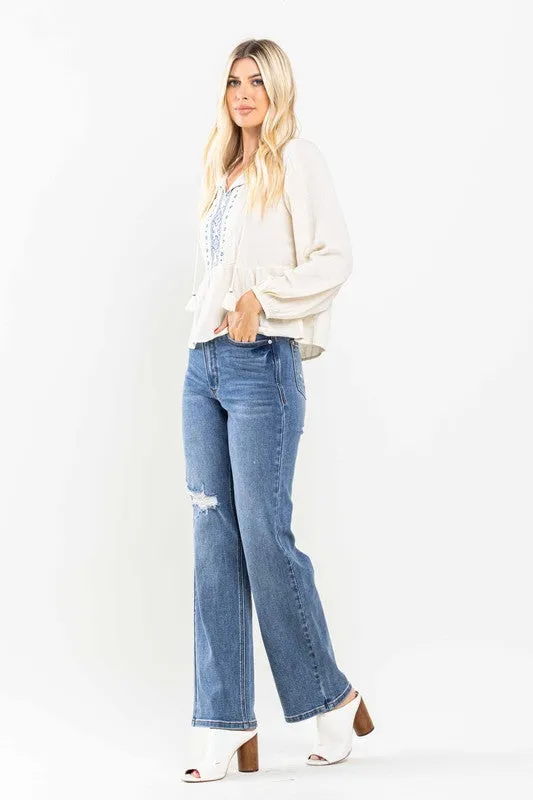 High Rise Tummy Control 90's Straight Leg Jeans -Judy Blue