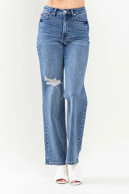 High Rise Tummy Control 90's Straight Leg Jeans -Judy Blue