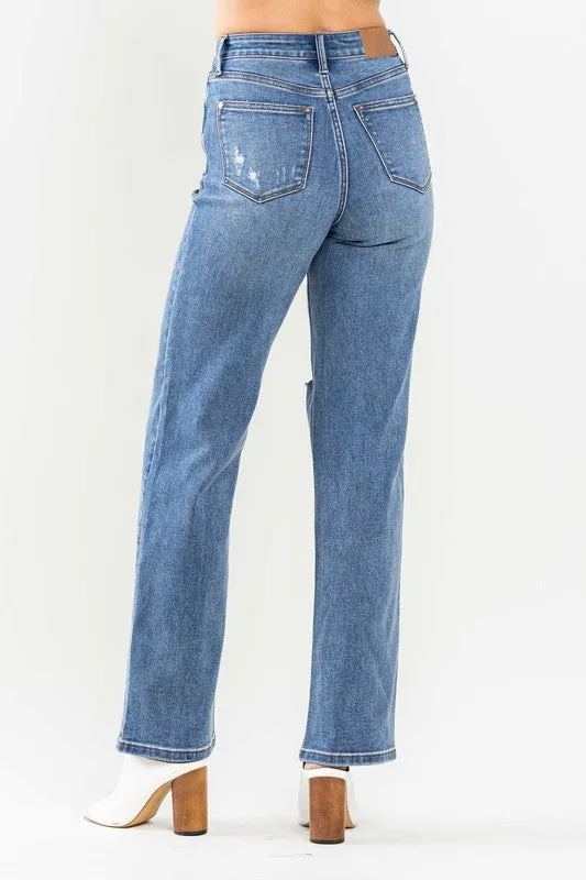 High Rise Tummy Control 90's Straight Leg Jeans -Judy Blue