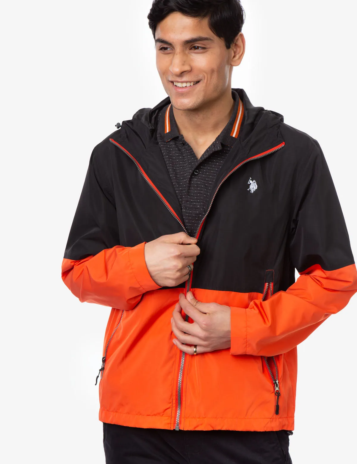 HOODED COLORBLOCK WINDBREAKER