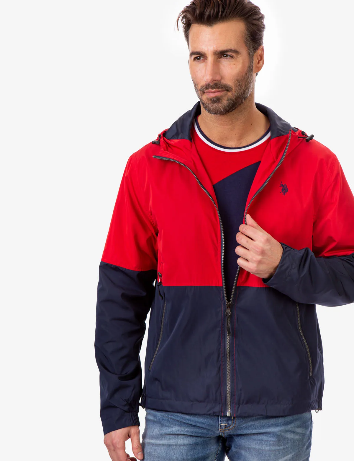 HOODED COLORBLOCK WINDBREAKER