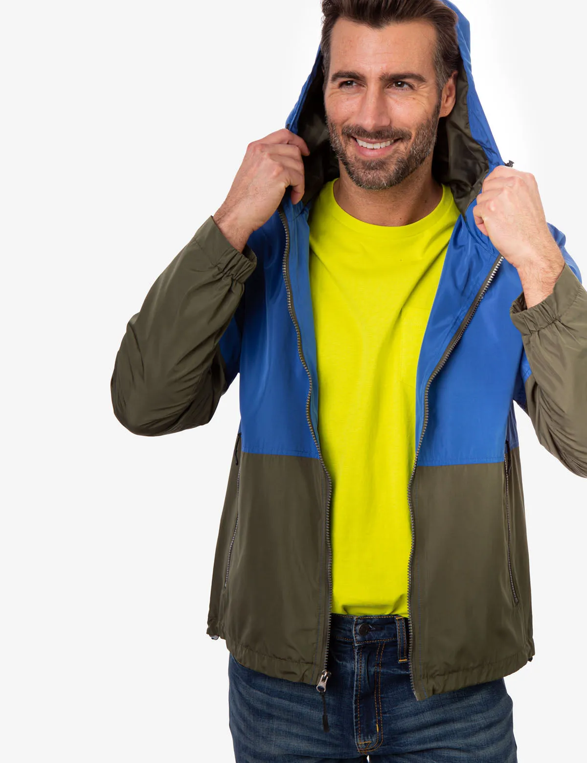 HOODED COLORBLOCK WINDBREAKER