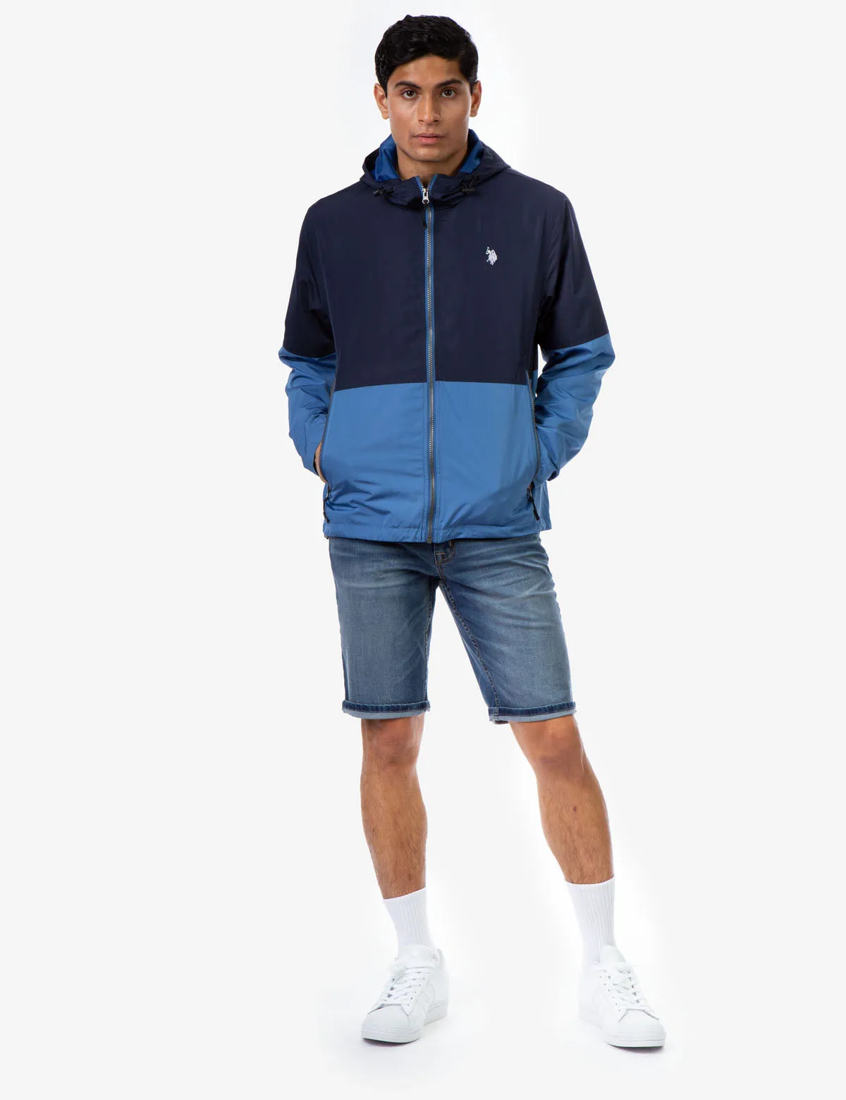 HOODED COLORBLOCK WINDBREAKER