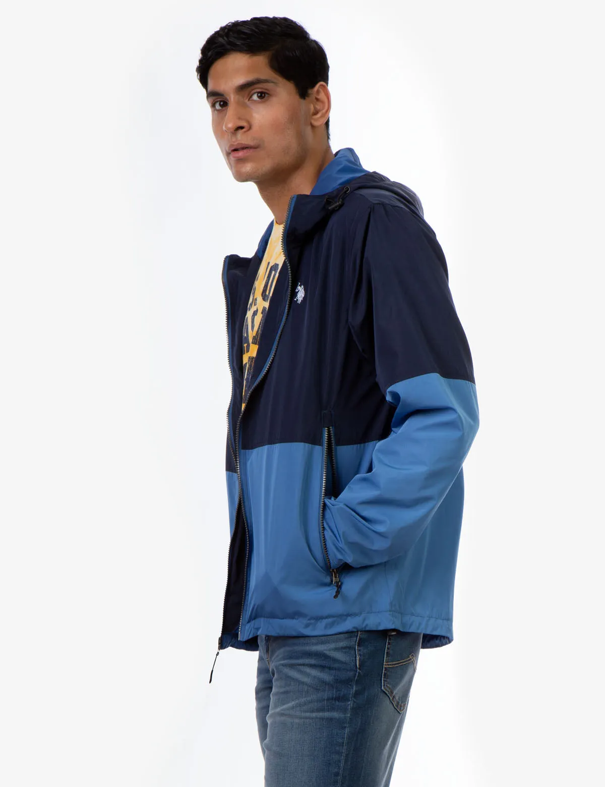 HOODED COLORBLOCK WINDBREAKER