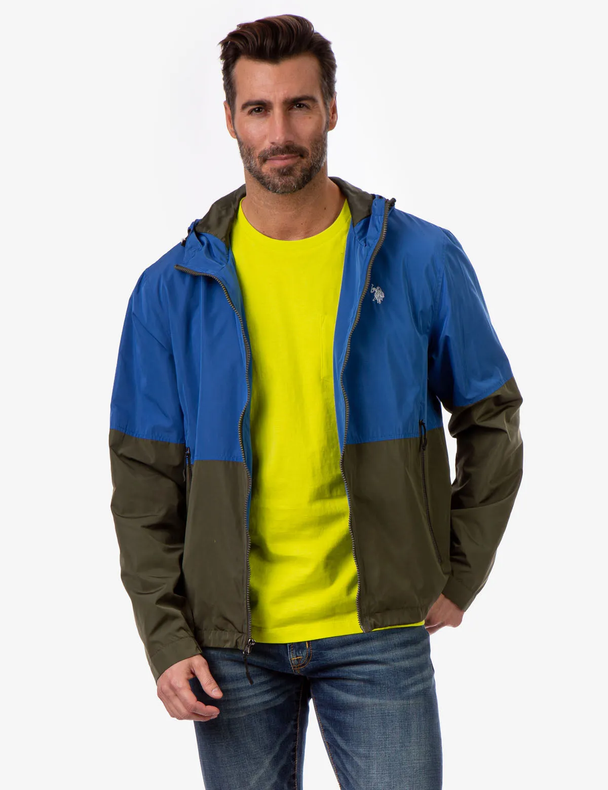 HOODED COLORBLOCK WINDBREAKER