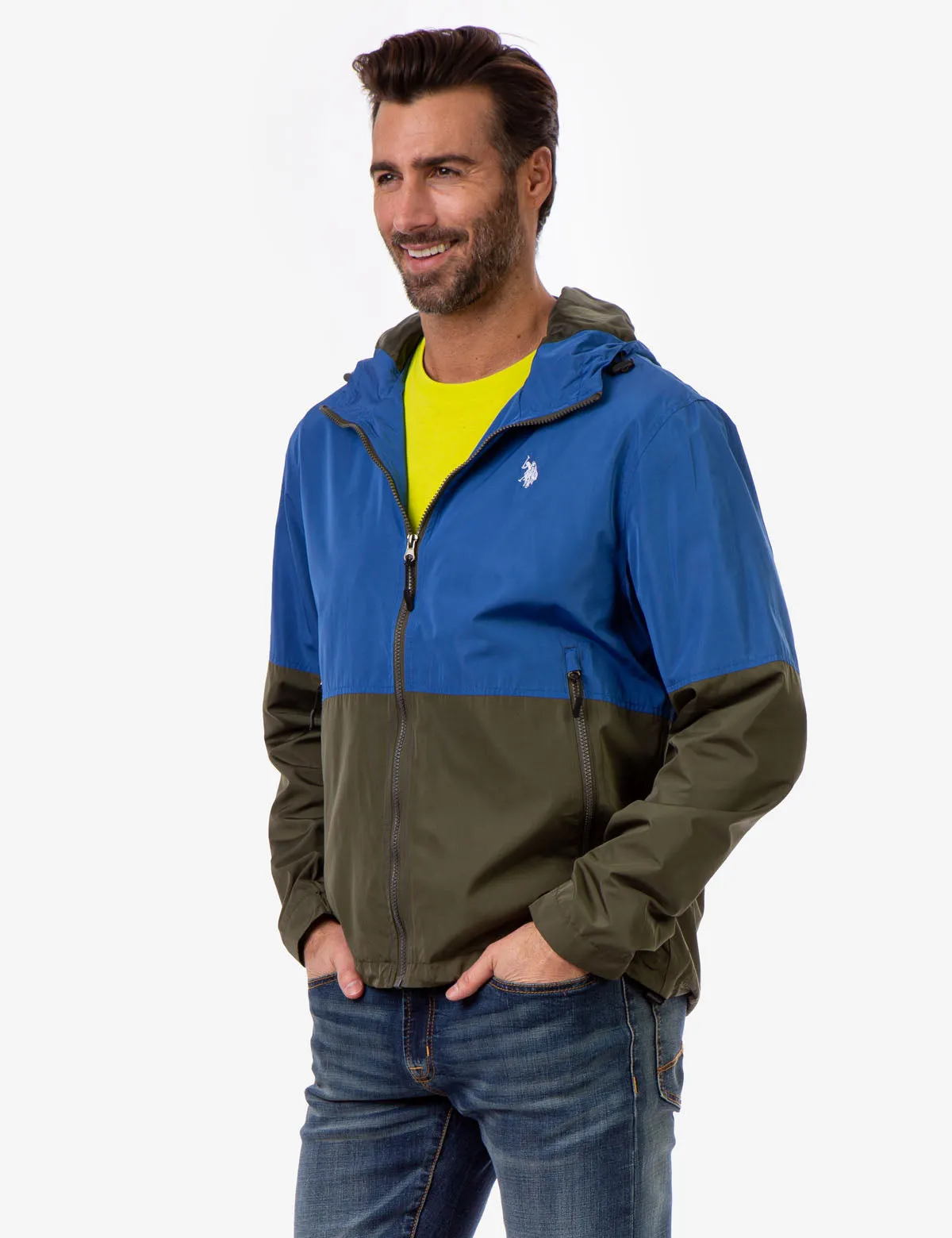 HOODED COLORBLOCK WINDBREAKER