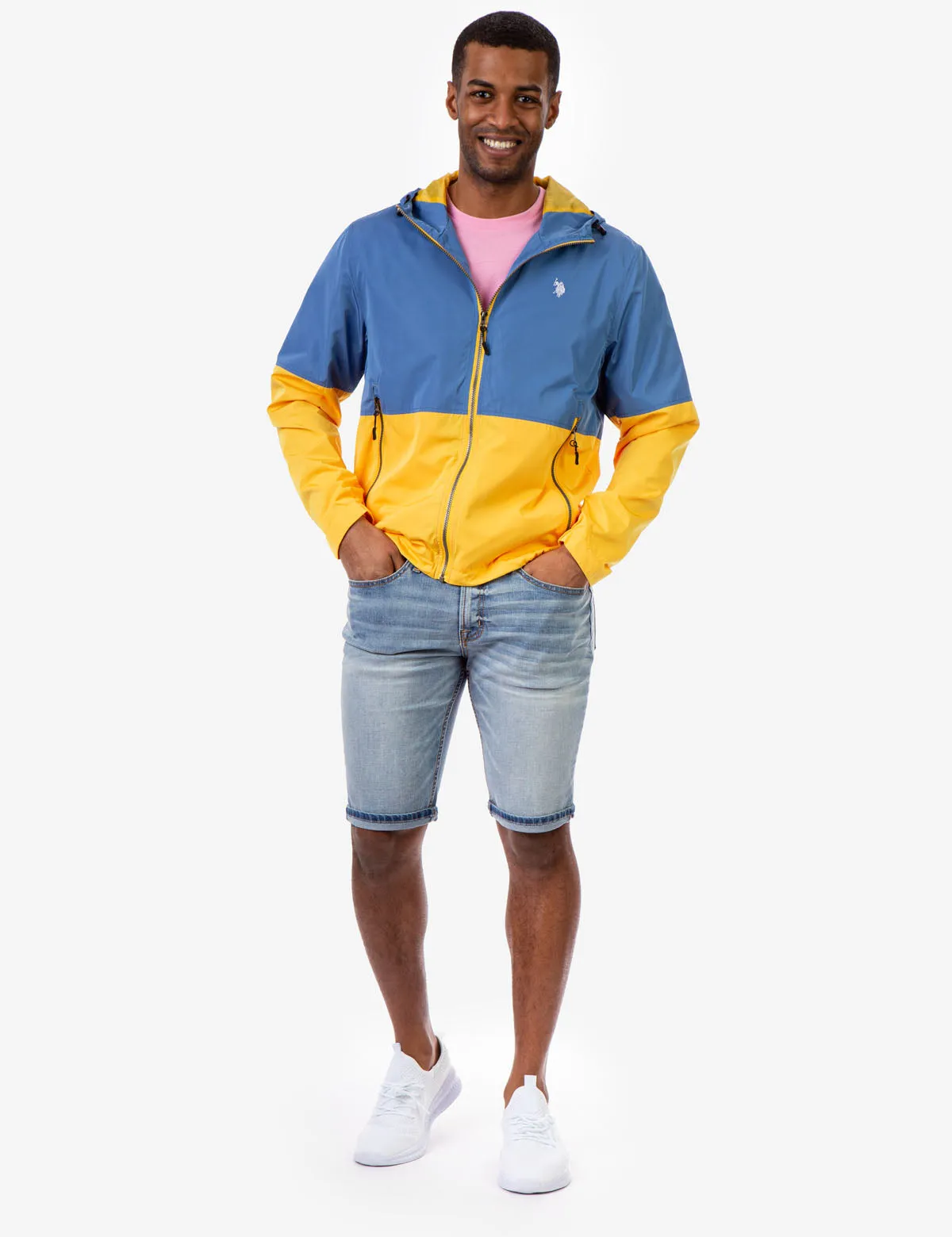 HOODED COLORBLOCK WINDBREAKER