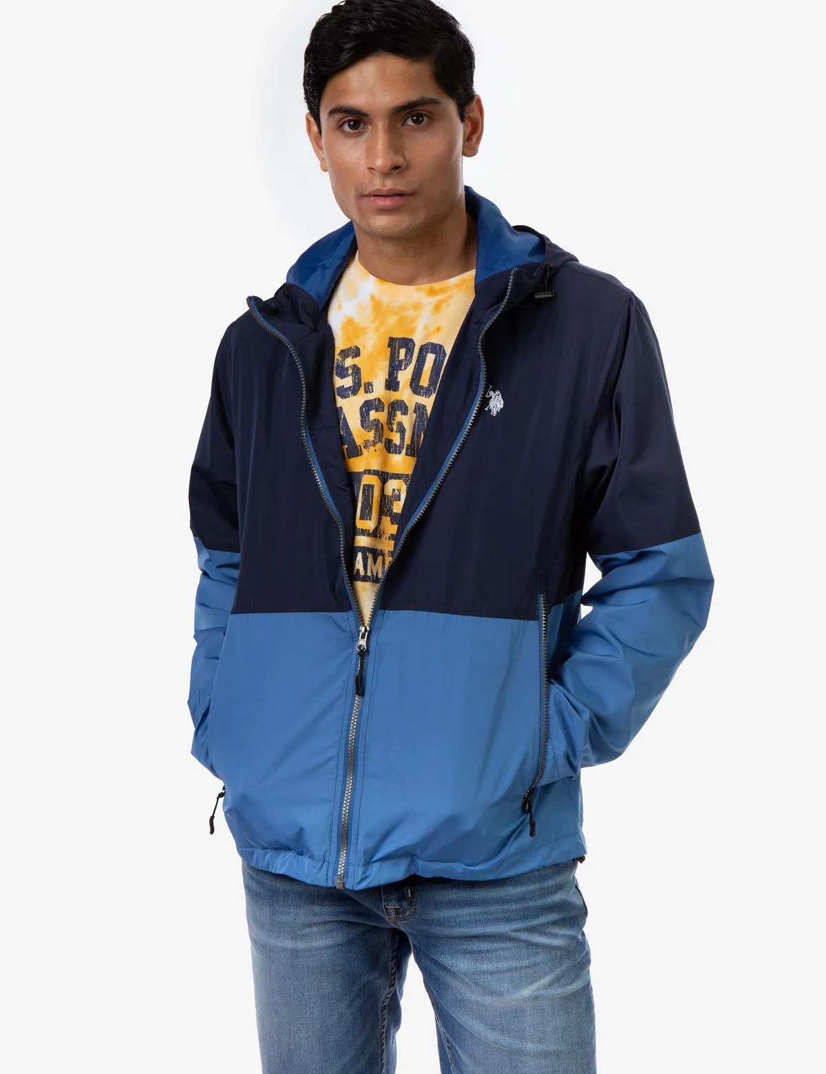 HOODED COLORBLOCK WINDBREAKER