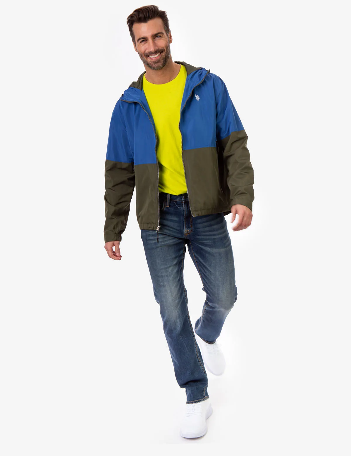 HOODED COLORBLOCK WINDBREAKER