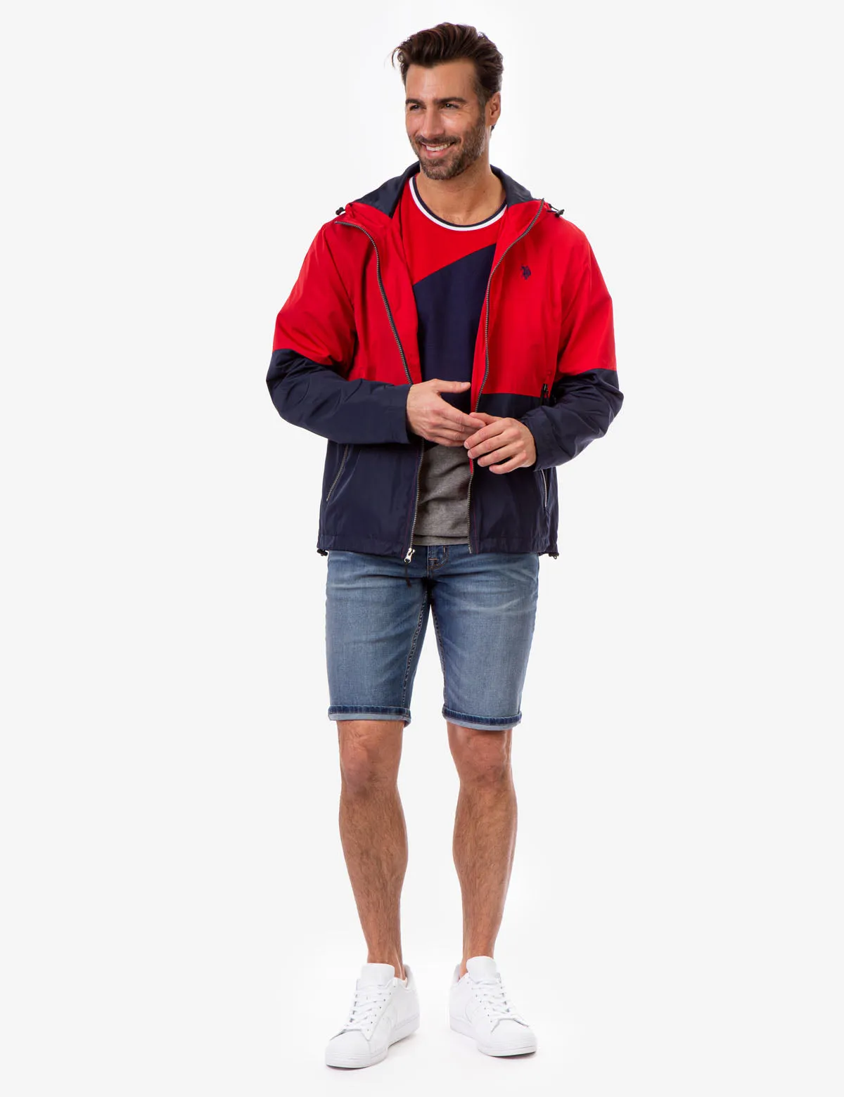 HOODED COLORBLOCK WINDBREAKER