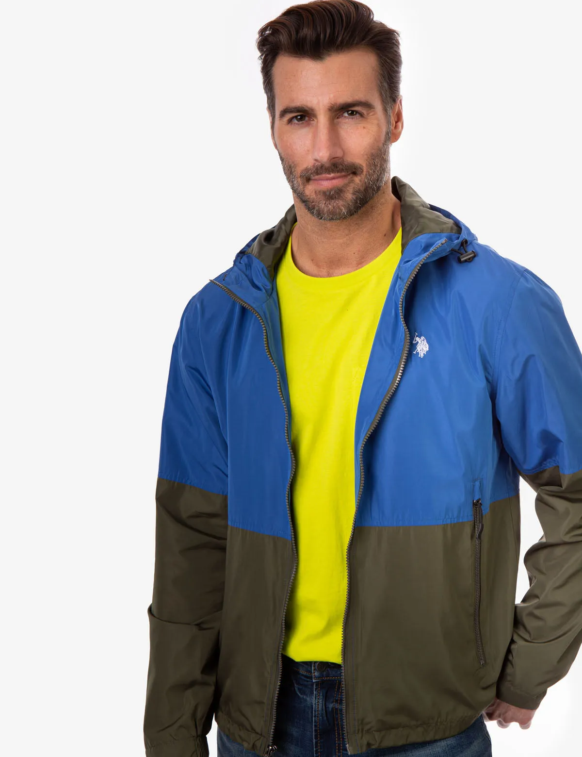 HOODED COLORBLOCK WINDBREAKER
