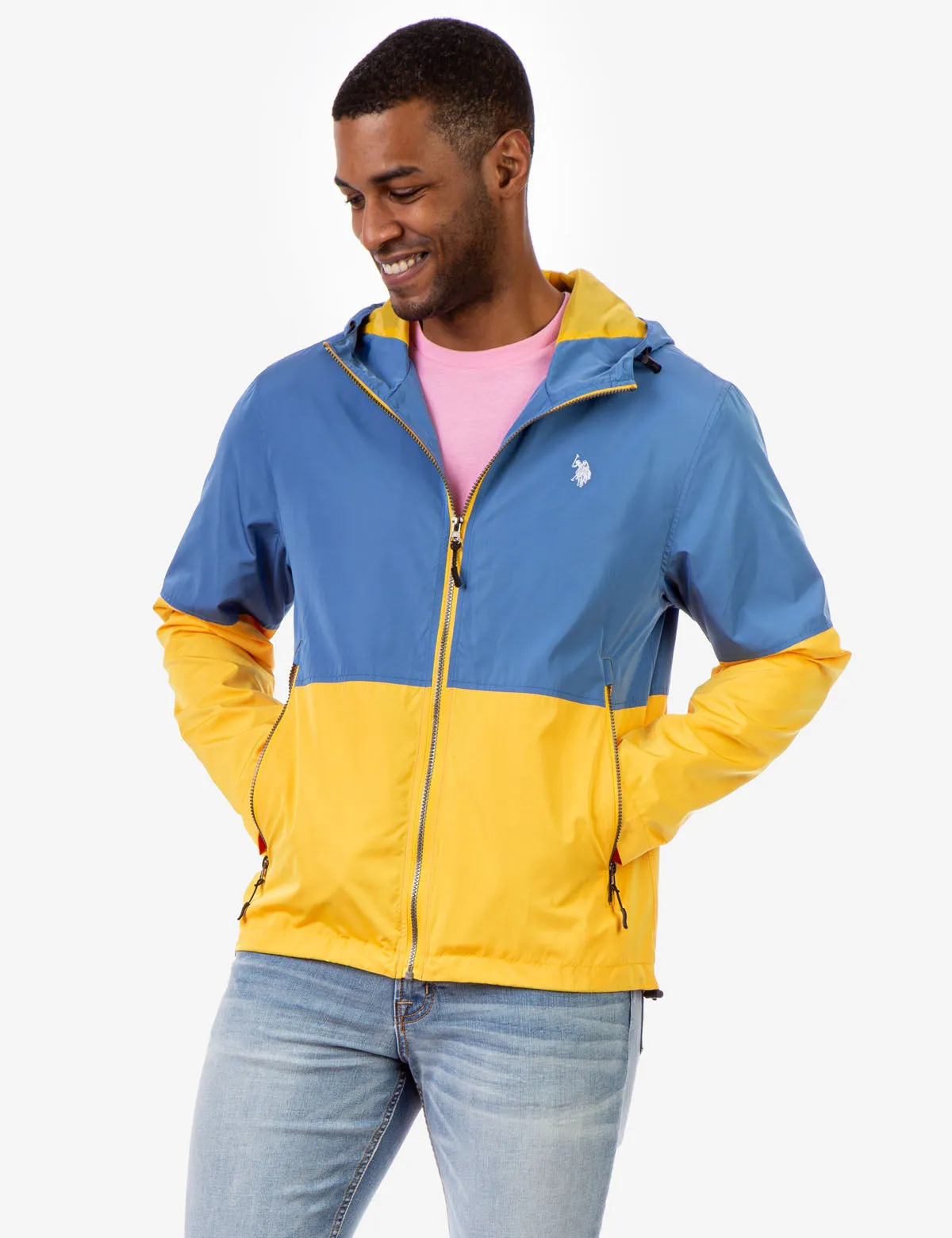HOODED COLORBLOCK WINDBREAKER