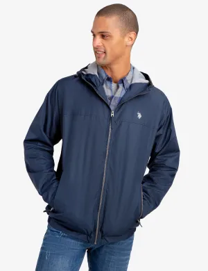 HOODED MESH-LINED WINDBREAKER