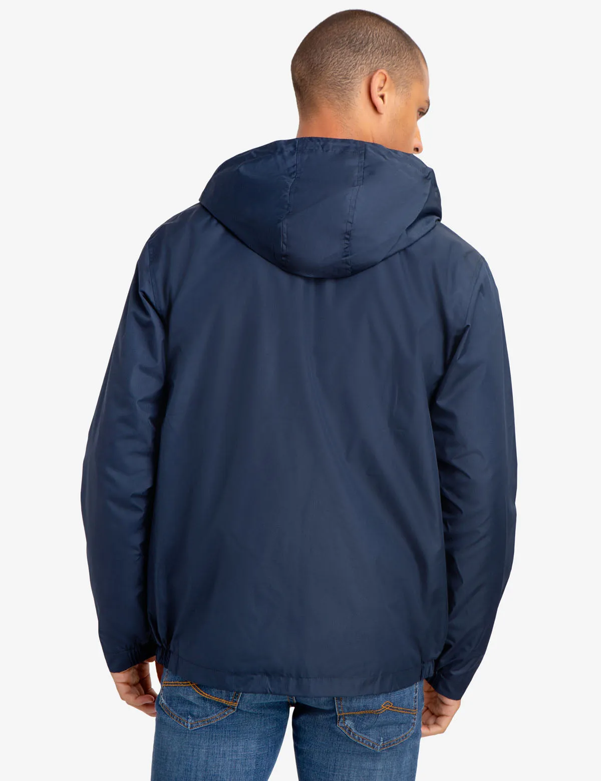 HOODED MESH-LINED WINDBREAKER