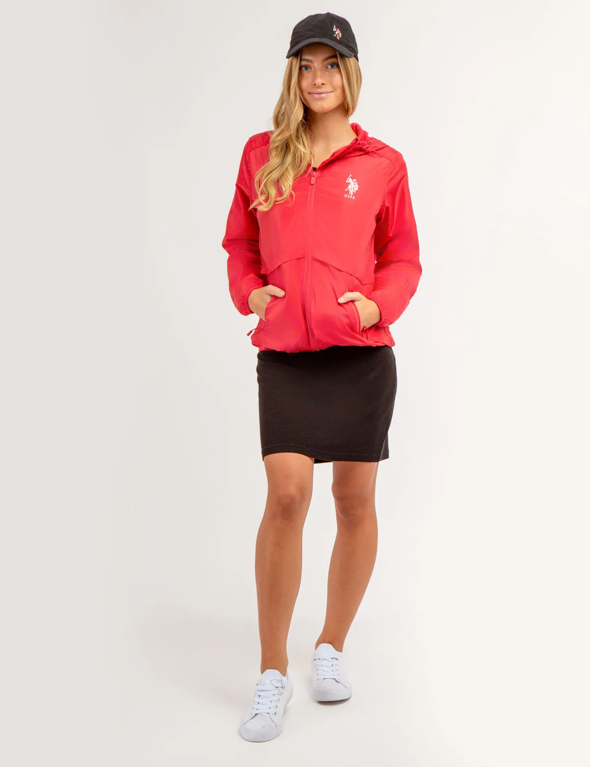 HOODED ZIP FRONT WINDBREAKER