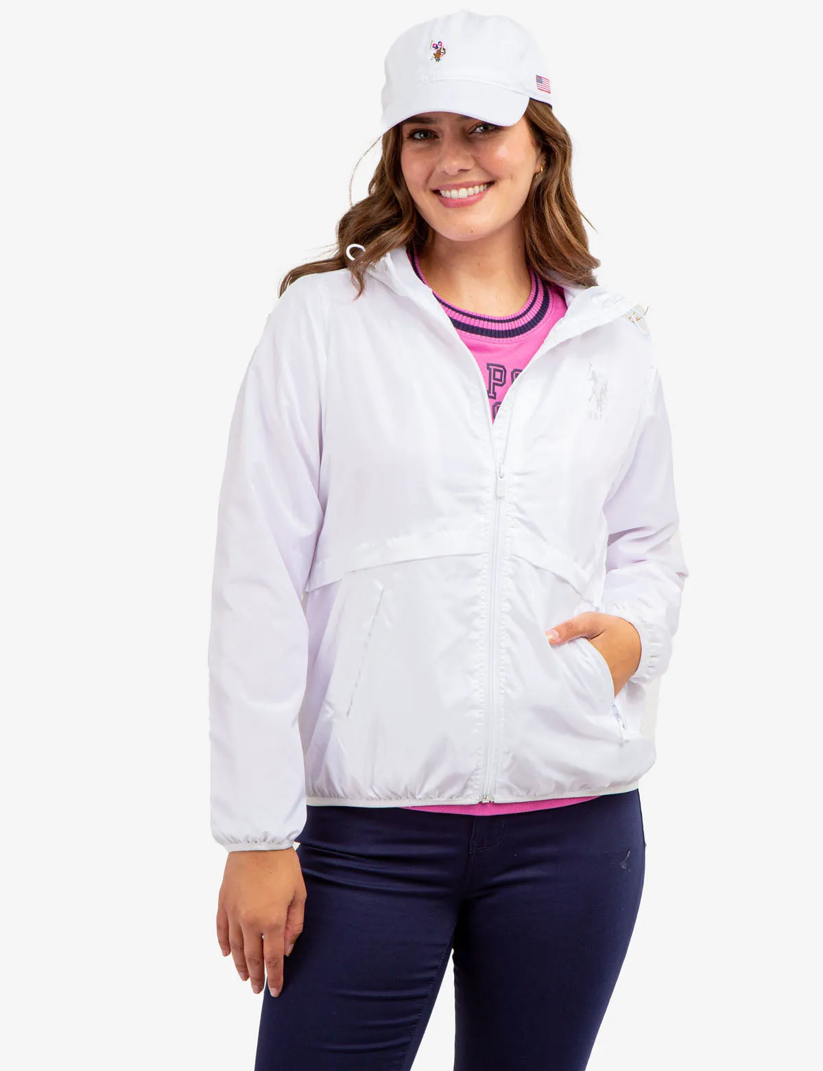 HOODED ZIP FRONT WINDBREAKER