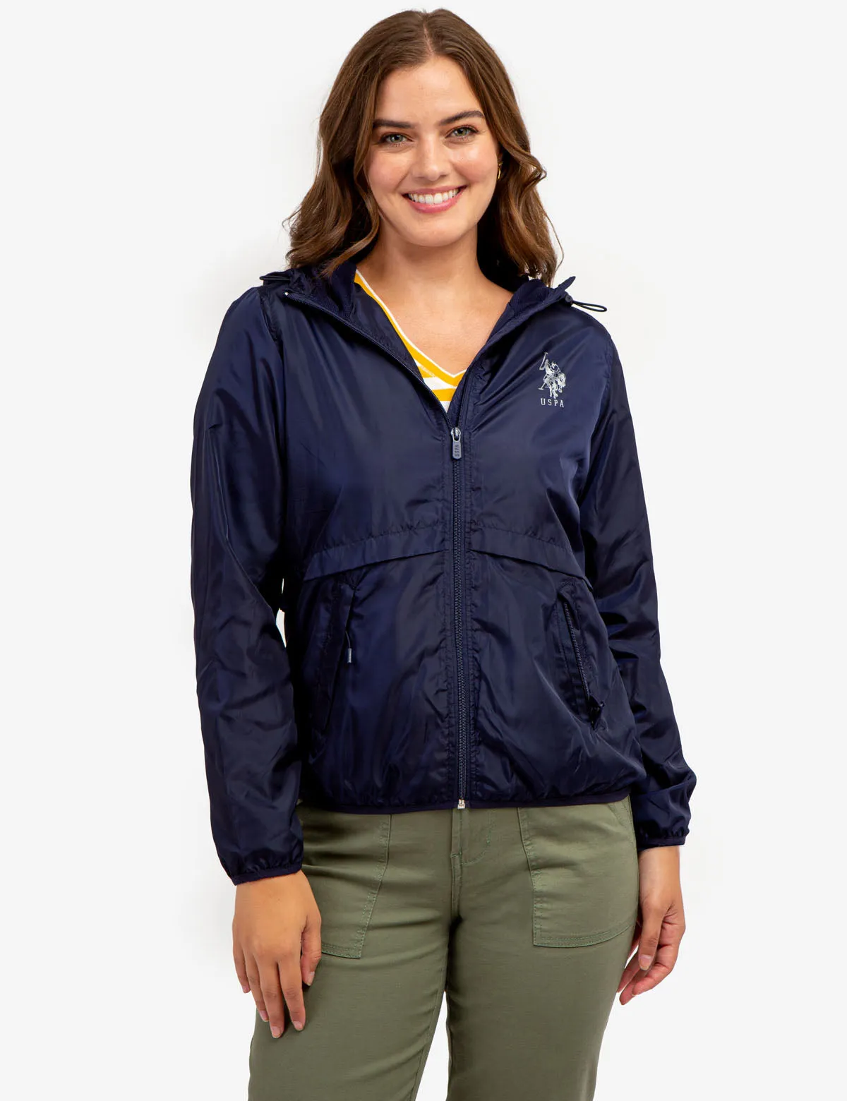 HOODED ZIP FRONT WINDBREAKER