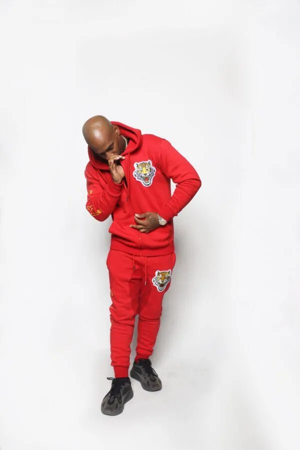 ICON Red Zip Up Jogger Suit