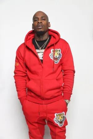 ICON Red Zip Up Jogger Suit