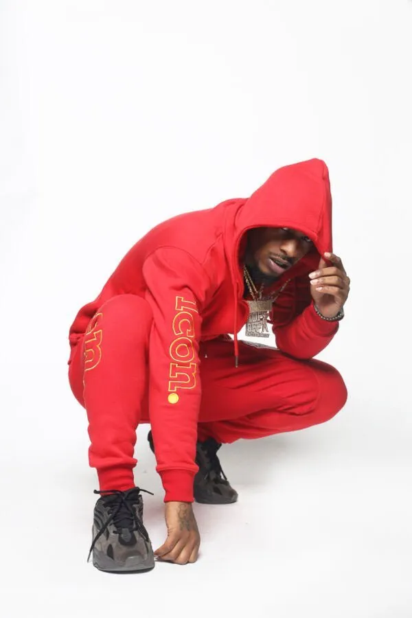 ICON Red Zip Up Jogger Suit