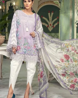 Jaal Work Lawn dress with Chiffon Dupatta by Maria B - L1509