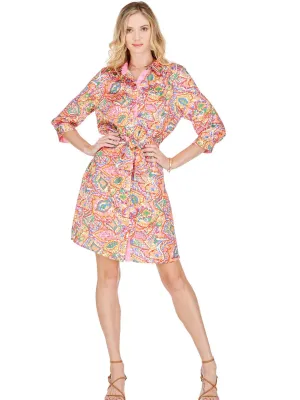 Jade Color Trails Emma Shirt Dress