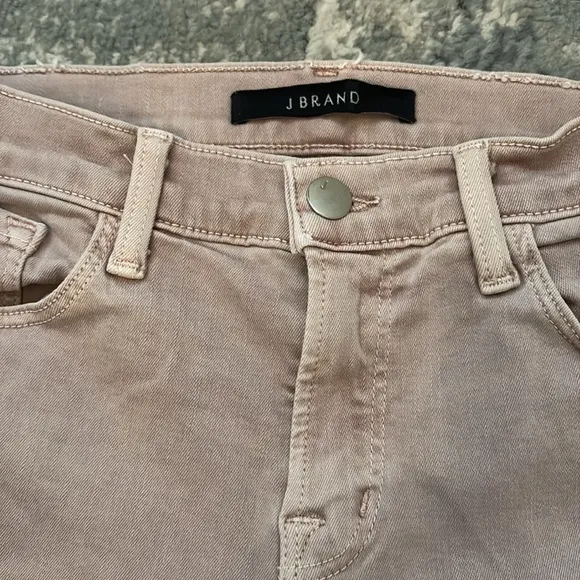 JBrand Capri Mid Rise Vince Destruct Skinny Jeans, SZ 25, Mauve Pink
