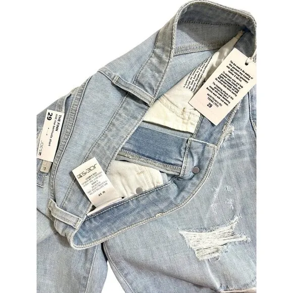 Joe's Jeans Jean Shorts The Finn Ripped Denim Bermuda Shorts Raw Hem Sz 29 NWT