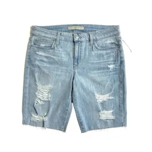Joe's Jeans Jean Shorts The Finn Ripped Denim Bermuda Shorts Raw Hem Sz 29 NWT