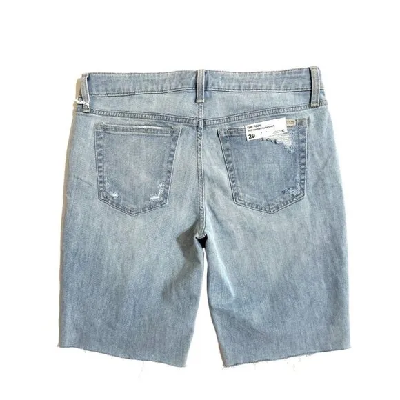 Joe's Jeans Jean Shorts The Finn Ripped Denim Bermuda Shorts Raw Hem Sz 29 NWT
