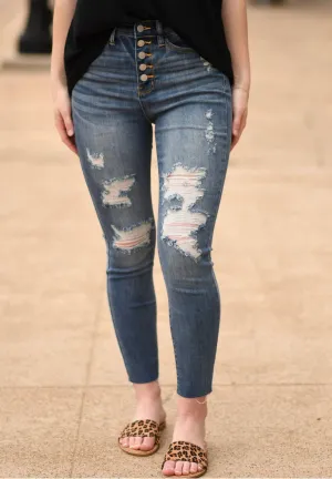 Judy Blue High Waist Distressed Skinny Fit Jean