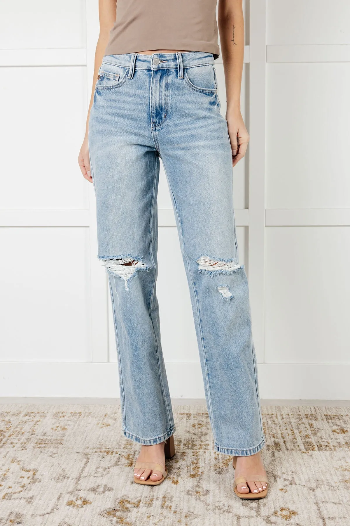 Judy Blue Patricia High Rise Rigid Magic 90's Straight Jeans